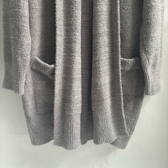 Barefoot Dreams Cali Cozychic Knit Open Front Long Cardigan Gray Size Medium - Picture 5 of 16